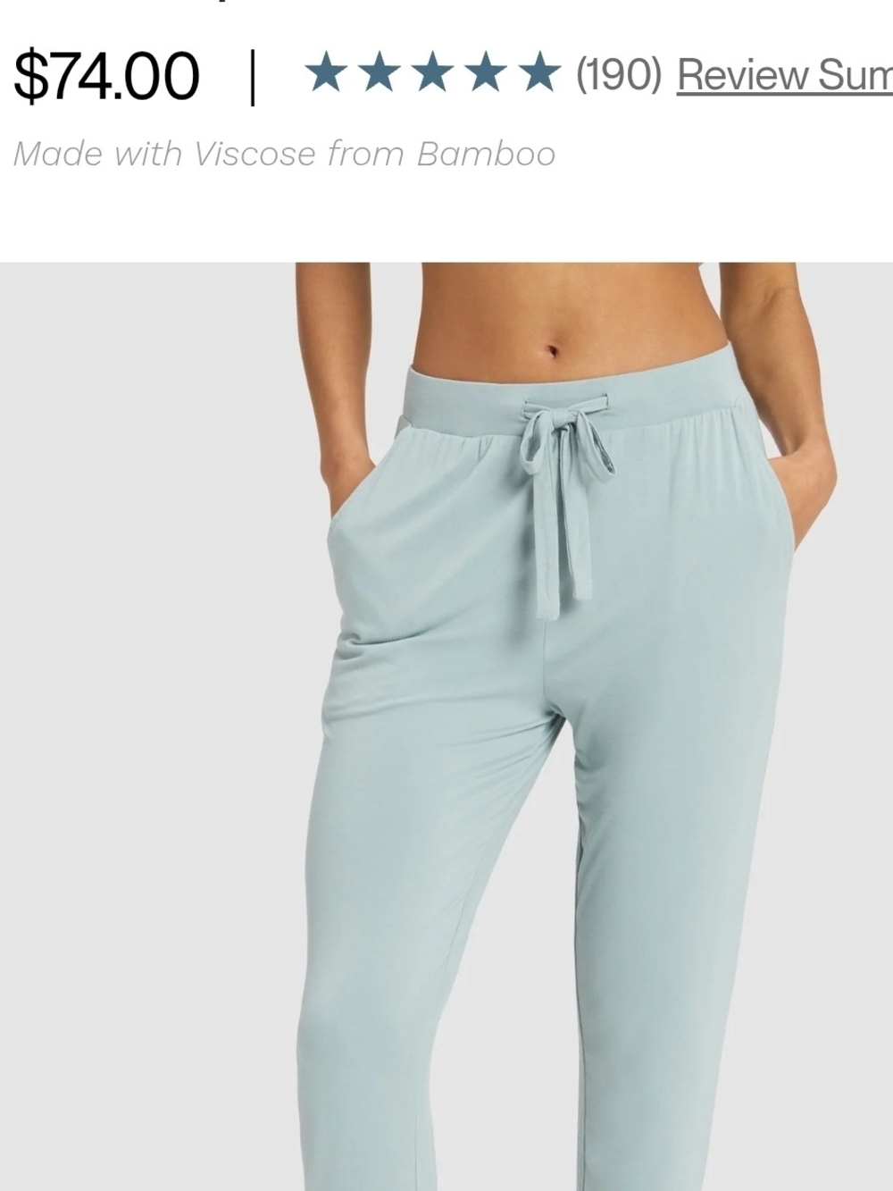 Cozy EARTH Women's Bamboo Stretch-Knit Tapered Pant Large